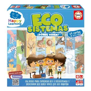 Náučná hra Ekosystémy Ecosystems Happy Learning Educa 2-4 játékos részére, 64 kártyával, spanyol nyelven, 6 éves kortól kép