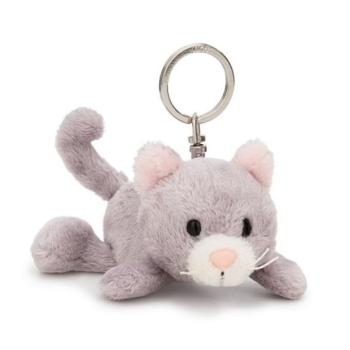 NICI kulcstartó Szürke macska 10cm, fekvő ZÖLD kép