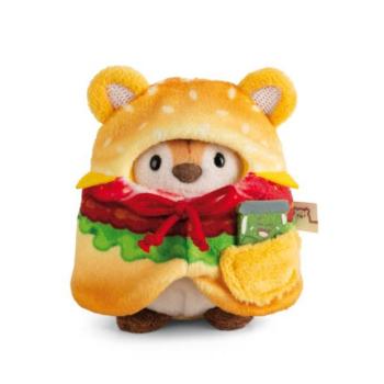 NICI plüss MyMochi Tigris Tiggy 8cm hamburger és uborka jelmezben, ajándékcsomag készlet kép