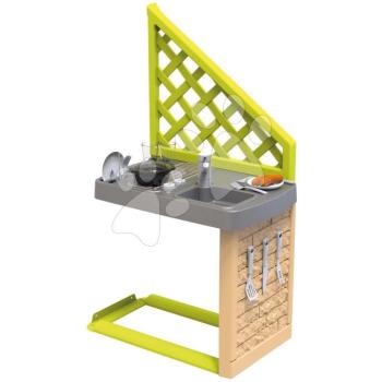 Nyári kiskonyha 17 kiegészítővel Summer Kitchen házikóhoz Smoby főzőlappal és mosogatóval UV szűrő 24 hó-tól kép