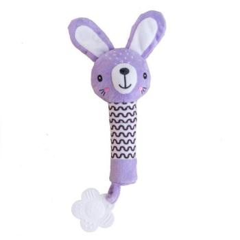 Nyuszi babyted csörgő / rágóka plüss 25cm lila kép