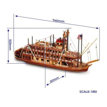 OCCRE Mississippi lapátkerekes hajó 1:80 készlet kép
