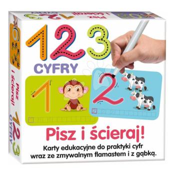 Oktatójáték Írj rá és töröld le Számok Dohány lengyel nyelvű kép