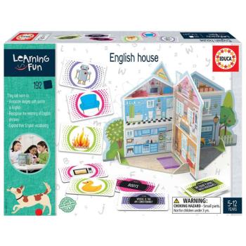Oktatójáték legkisebbeknek English House Educa Családi házzal ismerkedünk angolul képekkel 192 darabos 5-12 év kép