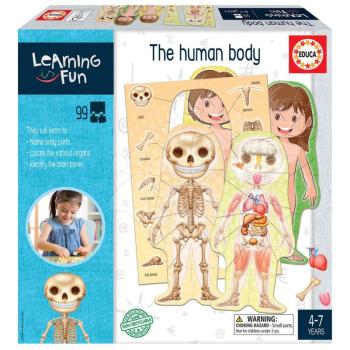 Oktatójáték legkisebbeknek The Human Body Educa Ismerkedünk az emberi testtel képekkel 99 darabos 4 évtől kép