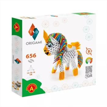 Origami 3D papírhajtogatós építőjáték - Unikornis kép