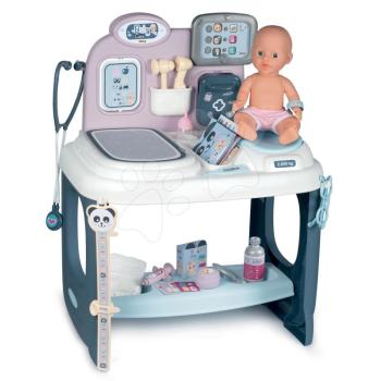 Orvosi vizsgáló pult Baby Care Center Smoby elektronikus hanggal és fénnyel és játékbaba 28 kiegészítővel 3 éves kortól kép