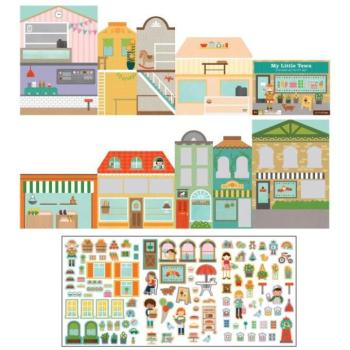 Petit Collage Újrafelhasználható matricák My Little Town jelenettel kép