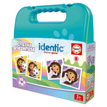 Pexeso bőröndben Gabby´s Dollhouse Identic Memo Game Educa memóriajáték 72 kártyalappal kép