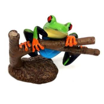 Piros szemű levelibéka figura 8 cm kép