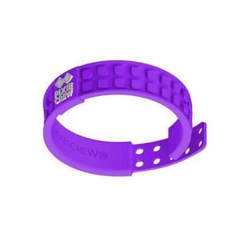 PIXIE CREW Lila szilikon karkötő Hello Kitty pixelekkel + Intelligens gyurma mint kép