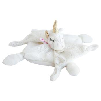 Plüss egyszarvú dédelgetésre Unicorn Lucie la Licorne Doudou et Compagnie arany 25 cm ajándékcsomagolásban 0 hó-tól kép
