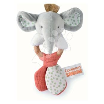 Plüss elefánt csörgővel Couleurs Savane Doudou et Compagnie szürke-rózsaszín 15 cm 0 hó-tól kép