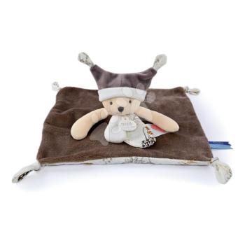 Plüss maci dédelgetésre Bear Taupe Flat Comforter Doudou et Compagnie QR kóddal mesékre barna 25 cm 0 hó-tól kép