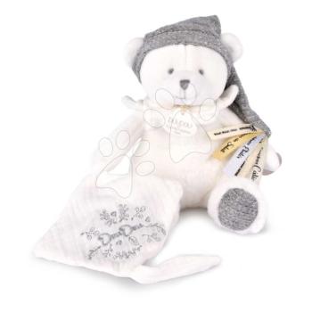 Plüss mackó cumitartó csipesszel Doudou 25 Years Dummy Holder Grey Doudou et Compagnie szülinapi kiadás szürke 20 cm 0 hó-tól kép