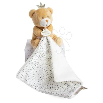 Plüss mackó dédelgetésre Bear Little King Perlidoudou Doudou et Compagnie barna 10 cm ajándékcsomagolásban 0 hó-tól kép