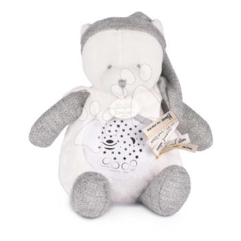 Plüss mackó Doudou 25 Years Musical Night Light Star Projector Grey Doudou et Compagnie fénnyel zenével és fehér zajjal szürke 19 cm 0 hó-tól kép