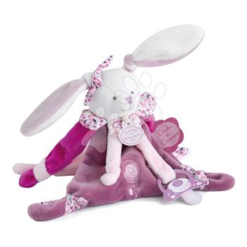 Plüss nyuszi cumitartó csipesszel Lapin Cerise Doudou Dummy Holder Doudou et Compagnie ajándékcsomagolásban rózsaszín 17 cm 0 hó-tól kép