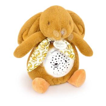 Plüss nyuszi Musical Night Light Star Projector Ocher Doudou et Compagnie fénnyel zenével és fehér zajjal sárga 16 cm 0 hó-tól kép