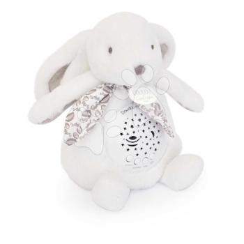 Plüss nyuszi Musical Night Light Star Projector White Doudou et Compagnie fénnyel zenével és fehér zajjal fehér 16 cm 0 hó-tól kép