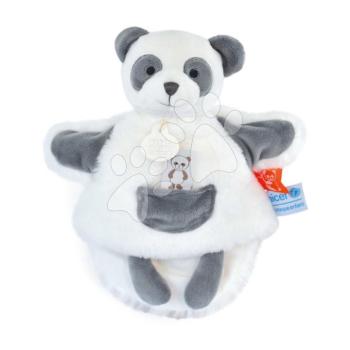 Plüss panda kesztyűbáb Panda Hand Puppet Unicef Collection Doudou et Compagnie ajándékcsomagolásban fehér 25 cm 0 hó-tól kép