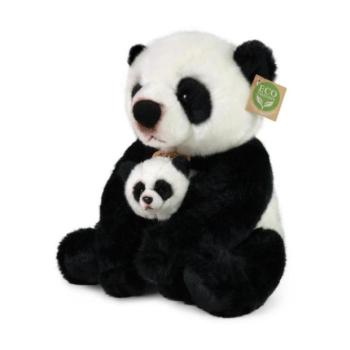 Plüss panda kölyökkel 27 cm KÖRNYEZETBARÁT kép