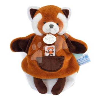Plüss vörös macskamedve kesztyűbáb Red Panda Hand Puppet Unicef Collection Doudou et Compagnie ajándékcsomagolásban piros 25 cm 0 hó-tól kép