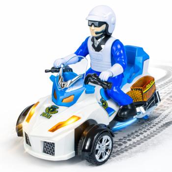PoliceRider akkumulátoros rendőr motor játék hanggal és fénnyel rendőr figurával gyerekeknek (BBJ) kép