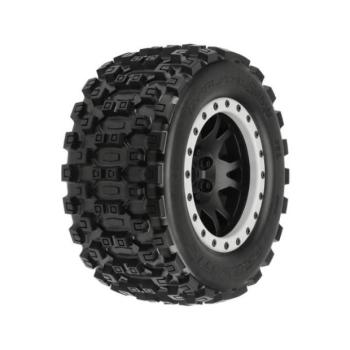 Pro-Line kerék 4,3", Badlands MX43 Pro-Loc abroncs, Impulse H24mm fekete-szürke tárcsa (2) (X-Maxx)
