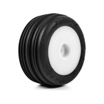 Pro-Line kerék Edge első / Step Pin hátsó gumival, fehér tárcsa, 7 mm-es hatszög (4): Losi Micro-T