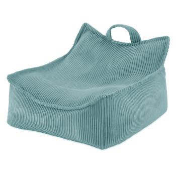 Puffy prémium kordbársony gyermek négyzet alakú fotel, kék 77 × 67 × 50 cm kép