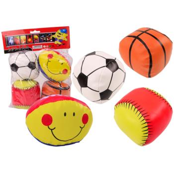 Puha sportlabdák kosárlabda rögbi futball baseball készlet 4 darabból kép