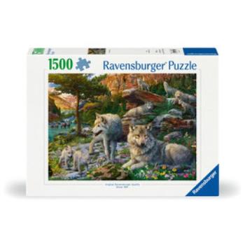 Puzzle 1500 db - Farkasok tavasszal kép