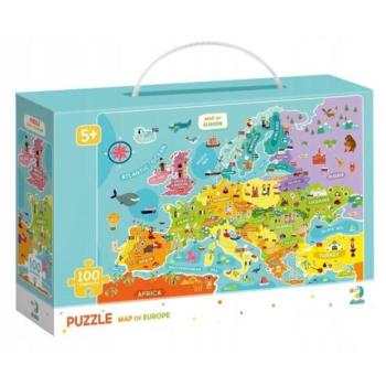 Puzzle 64x46cm Európa térképe 100 darabos kép