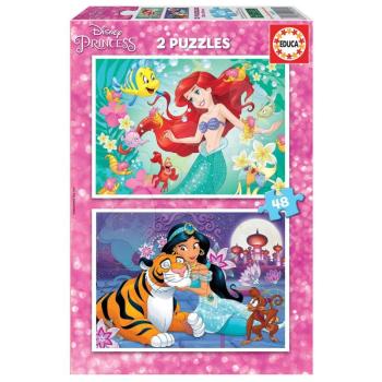 Puzzle Ariel és Jasmin Educa 2x48 darabos 5 évtől kép