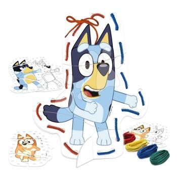 Puzzle átfűzős Lacing with Bluey Educa 4 ábra 4 színes zsinórral kép