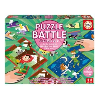 Puzzle Battle mesék Stories Junior Educa 16 fajta puzzle 144 darabos és 16 kártya ábrákkal 4 évtől kép