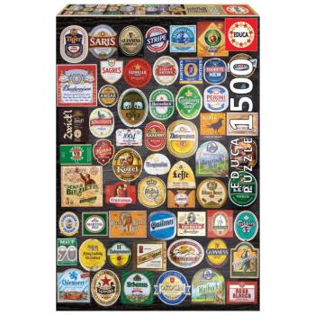 Puzzle Beer labels Collage Educa 1500 darabos és Fix puzzle ragasztó 11 évtől kép