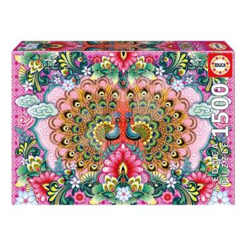 Puzzle Bengal Peacocks Educa 1500 darabos Fix ragasztó kép