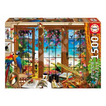 Puzzle Bird Watcher´s Widow Educa 1500 arabos és Fix ragasztó kép