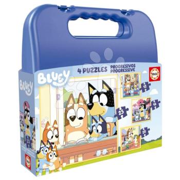 Puzzle Bluey Progressive Educa 12-16-20-25 darabos kofferben