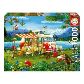 Puzzle Camping Holiday Educa 1000 darabos és Fix ragasztó kép