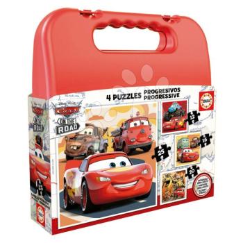 Puzzle Cars Disney Progressive Educa 12-16-20-25 darabos kofferben