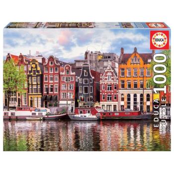 Puzzle Dancing Houses Amsterdam Educa 1000 darabos és Fix ragasztó 11 évtől kép