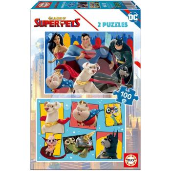 Puzzle DC League of Superpets Educa 2x100 darabos 4 évtől kép