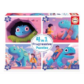 Puzzle Dínók Progresssive Educa progresszív 20-40-60-80 darabos kép