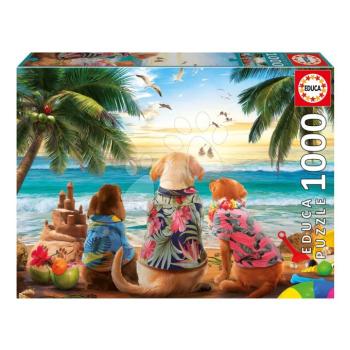 Puzzle Dogs on the Beach Educa 1000 darabos és Fix ragasztó kép