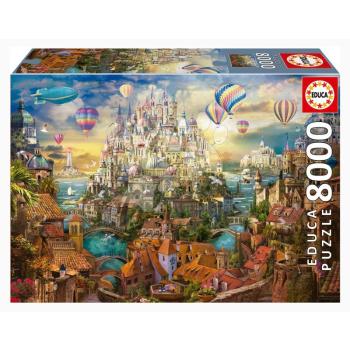 Puzzle Dream Town Educa 8000 darabos és Fix ragasztó kép