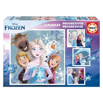 Puzzle Frozen Disney Progressive Educa 12-16-20-25 darabos 3 évtől kép
