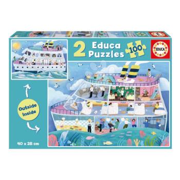 Puzzle Hajó Inside&Outside Vessel Educa 2x100 darabos 6 évtől kép